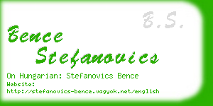 bence stefanovics business card